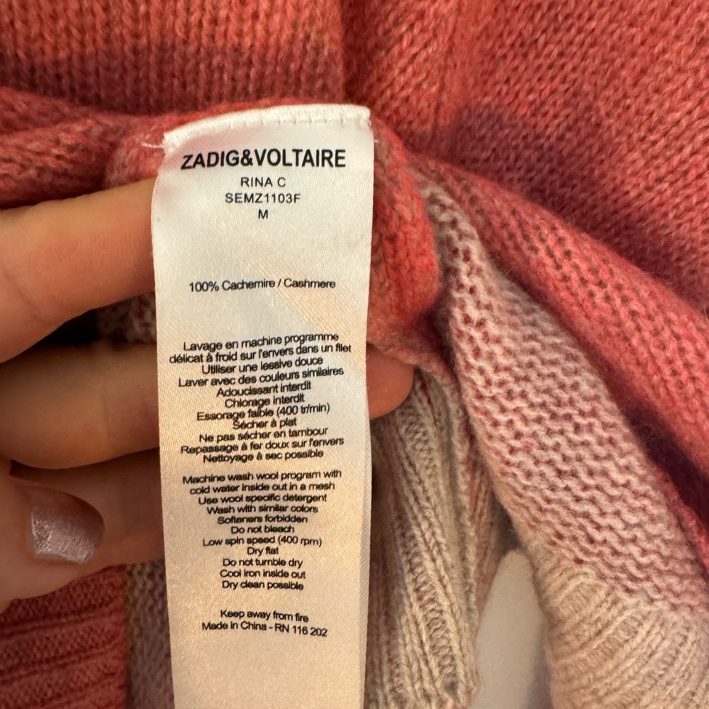 Zadig & Voltaire Cashmere V-Neck Sweater - Small - Picture 4 of 4